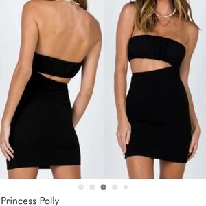 Princess Polly Strapless Black Mini Dress